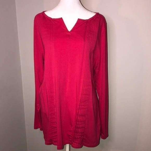 Lands’ End Pink Pleated Top Size XL​​​​ - Picture 1 of 6